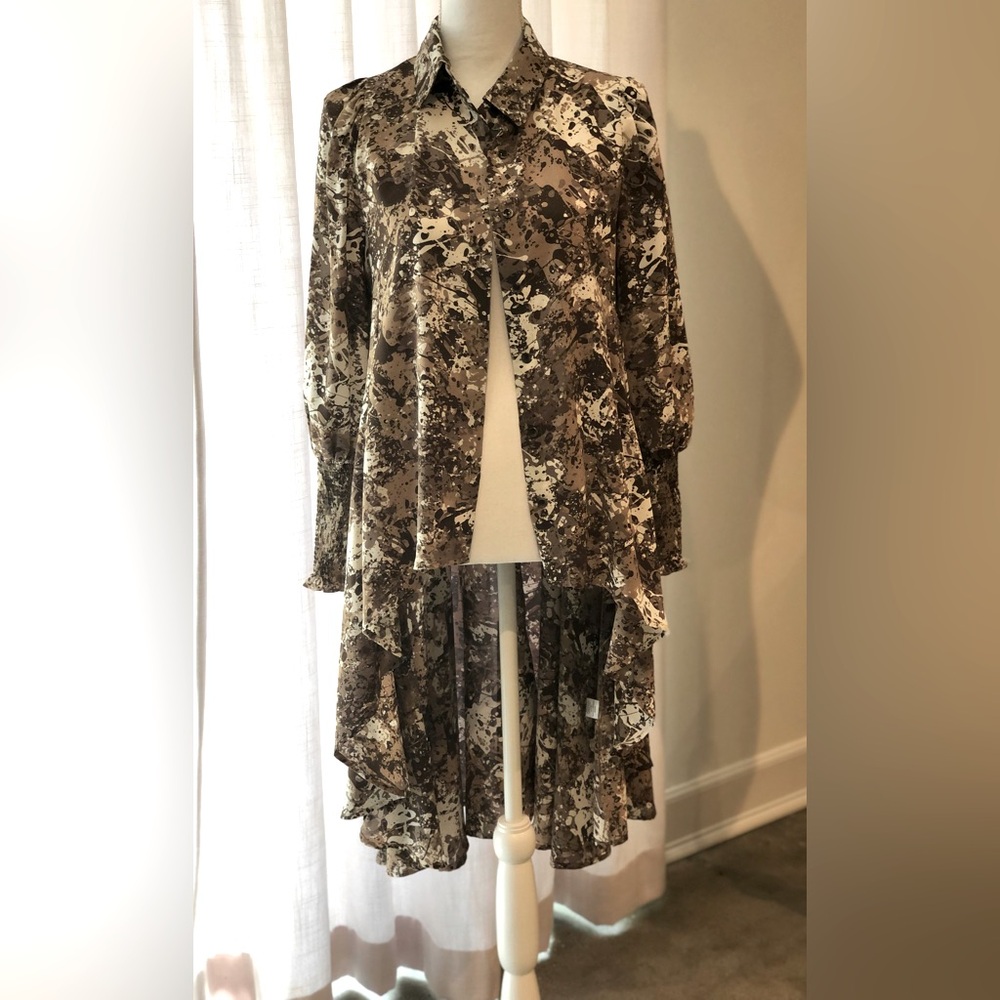 Patrizia Luca Milano High/ Low printed Blouse